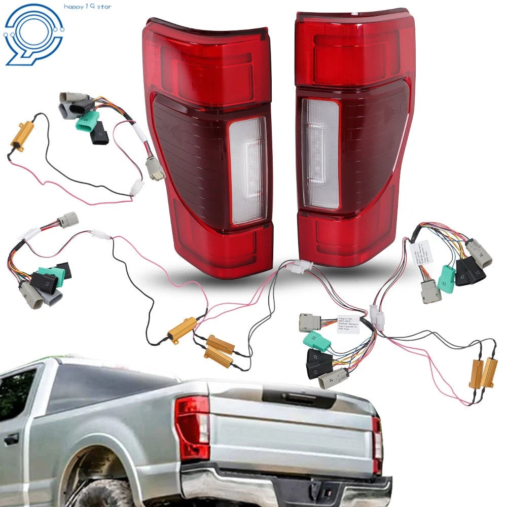 LED Tail Lights for Ford F250 (2020–2022) w/ Blind Spot, Red, Left+Right
