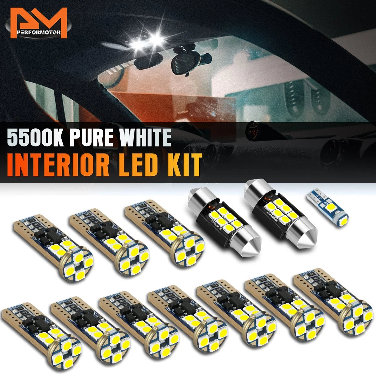 LED Dome Glove Box Cargo Light Bulb Kit 13 Pcs for Toyota Sequoia (2001–2007)