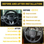 Set of 2 Inter Steering Wheel Cover Trim for Dodge Charger (2015–2023) Carbon Fiber