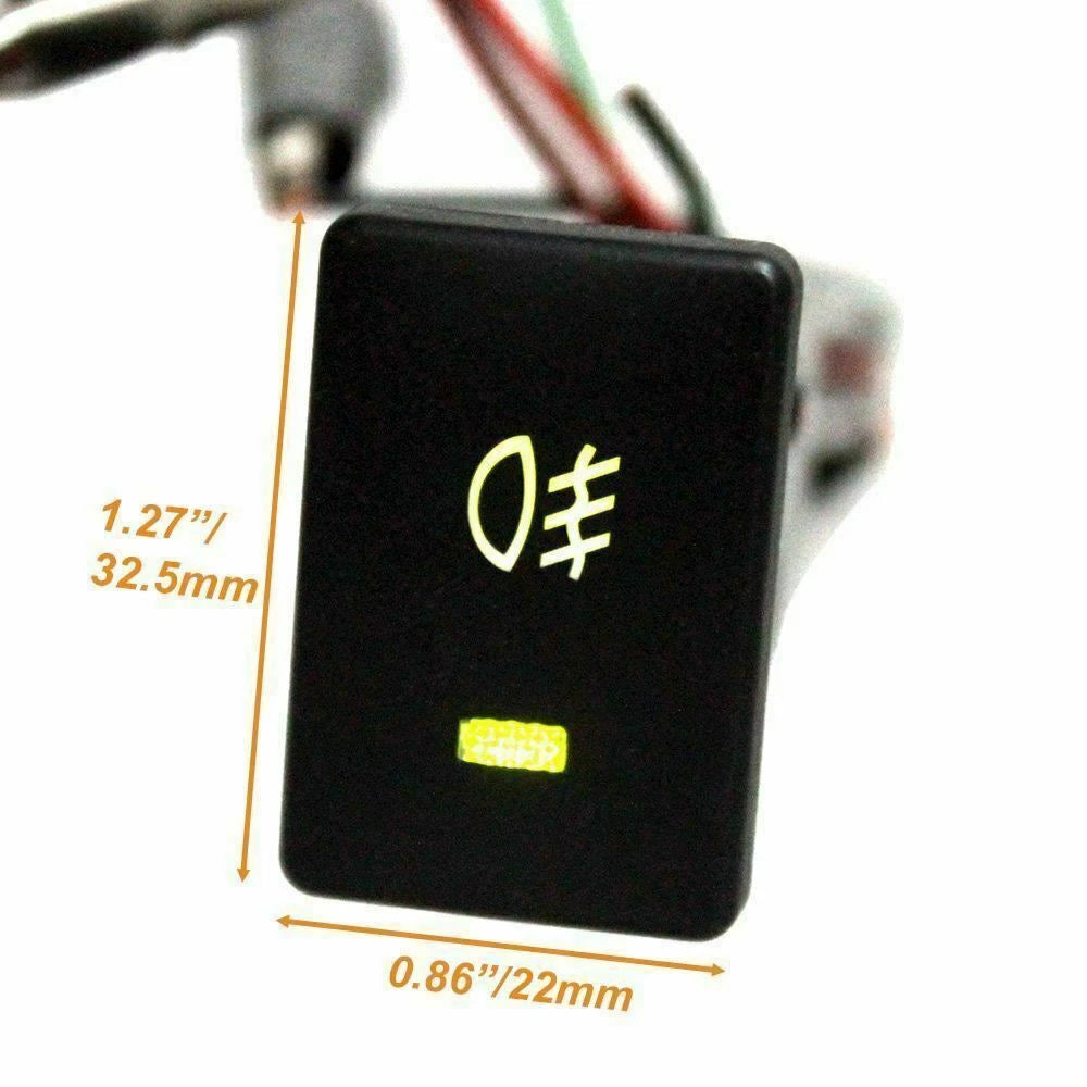 Factory Style 4-Pole 12V Push Button Switch with LED for Universal (-)
