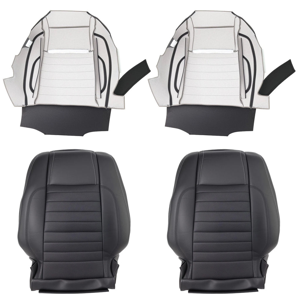 Front Black Leather Seat Cover for Ford Mustang GT (2010–2014)