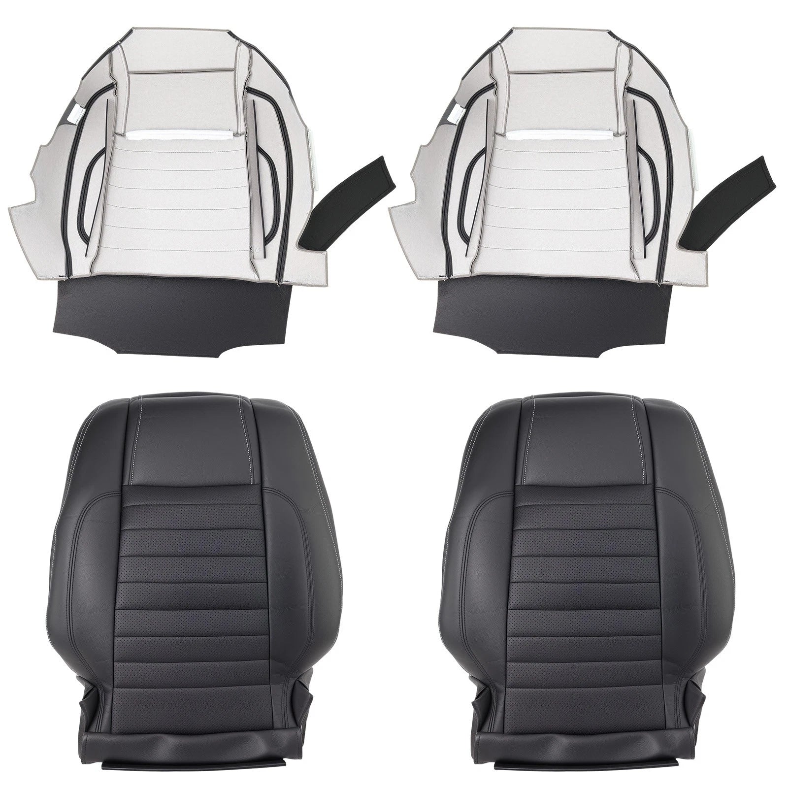 Front Black Leather Seat Cover for Ford Mustang GT (2010–2014)