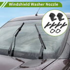 Windshield Washer Nozzle Set with Hose Connector for Honda 