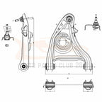 Set of 4 Front Upper Lower Control Arms for Lincoln Town Car (1995-2002)