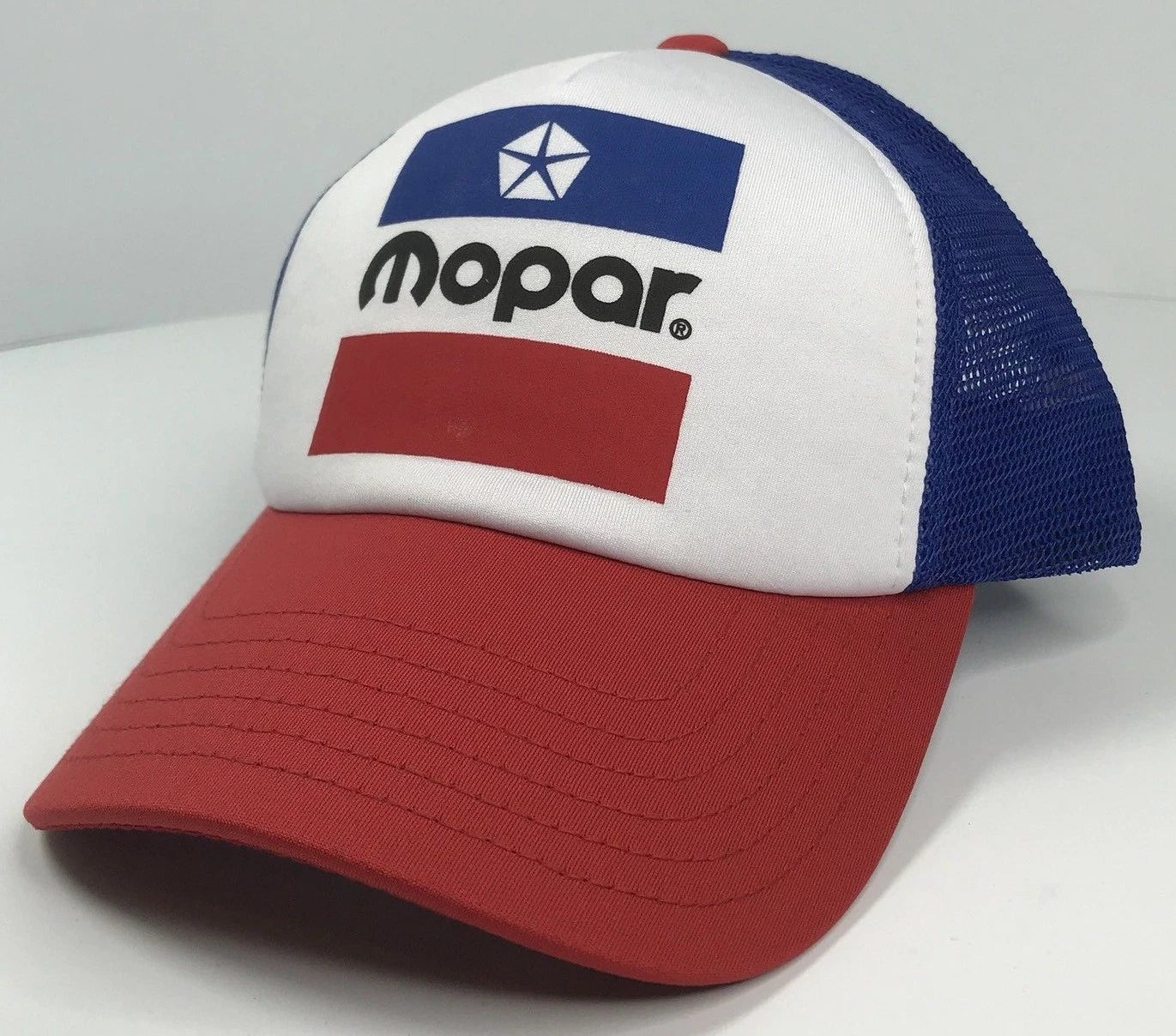 Padded Mesh Cap with Mopar Emblem for Red White Blue Dodge Charger (2015–2023)