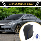 1 Pc Gear Shift Knob Cover for Honda Civic (2016–2021) Black Blue Faux Leather