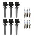 Set of 6 Ignition Coils & Spark Plugs for Ford Escape Mariner (2001–2012)