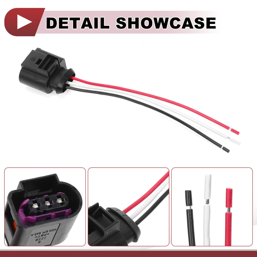 Wiring Harness for Audi A6/S8/Q3 (2009–2018) No. 4D0971993 3 Pin 18 Gauge