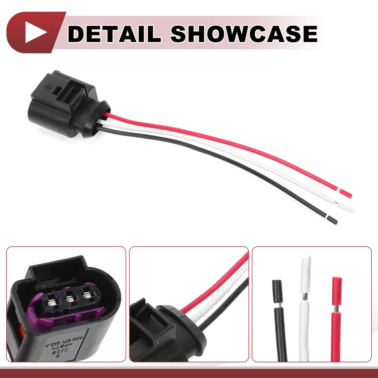 Wiring Harness for Audi A6/S8/Q3 (2009–2018) No. 4D0971993 3 Pin 18 Gauge