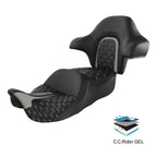Gel Seat Backrest for Harley Touring Glide (2014–2023) - Black Gray