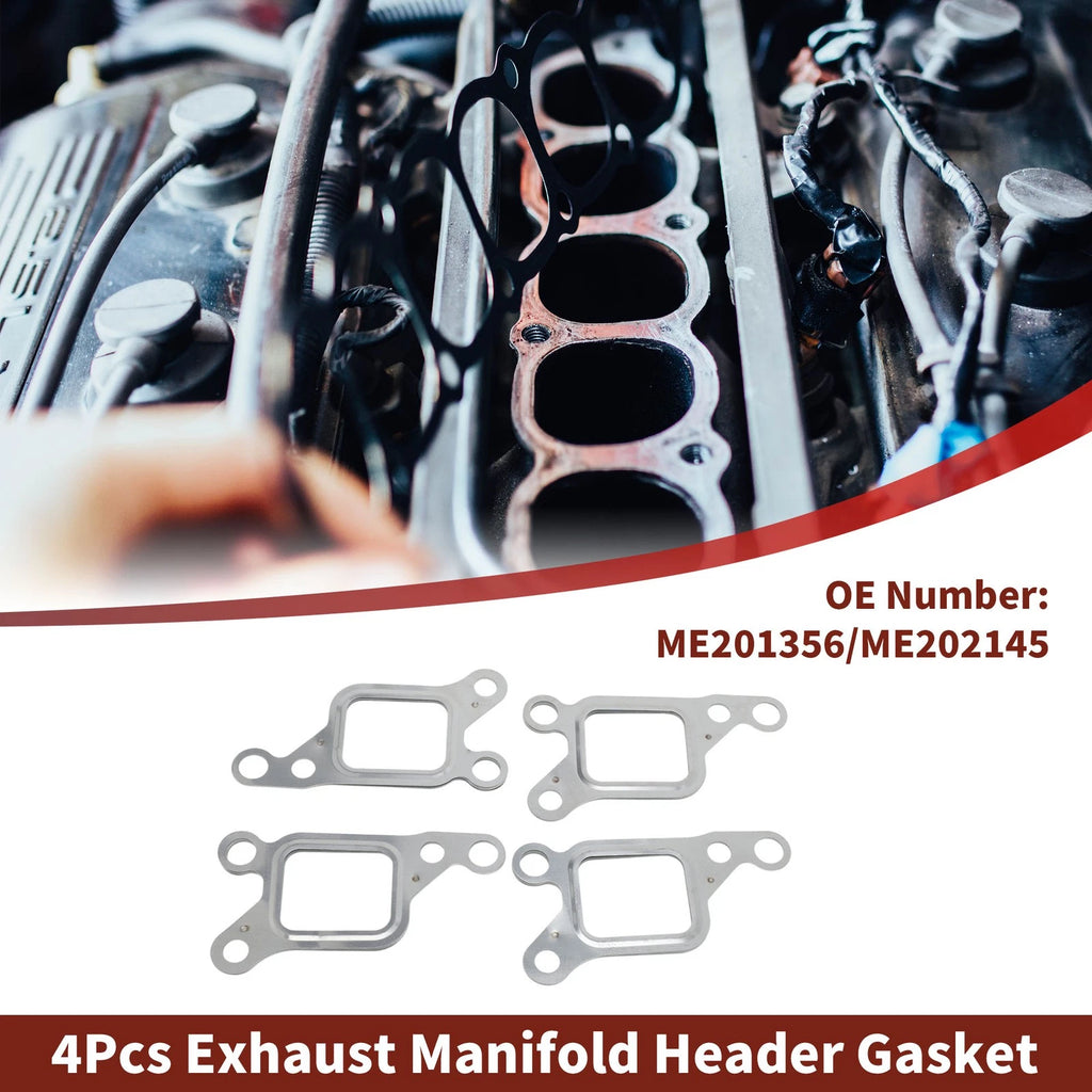 Set of 4 Exhaust Manifold Header Gaskets for Mitsubishi L200 (1996–2005) ME201356