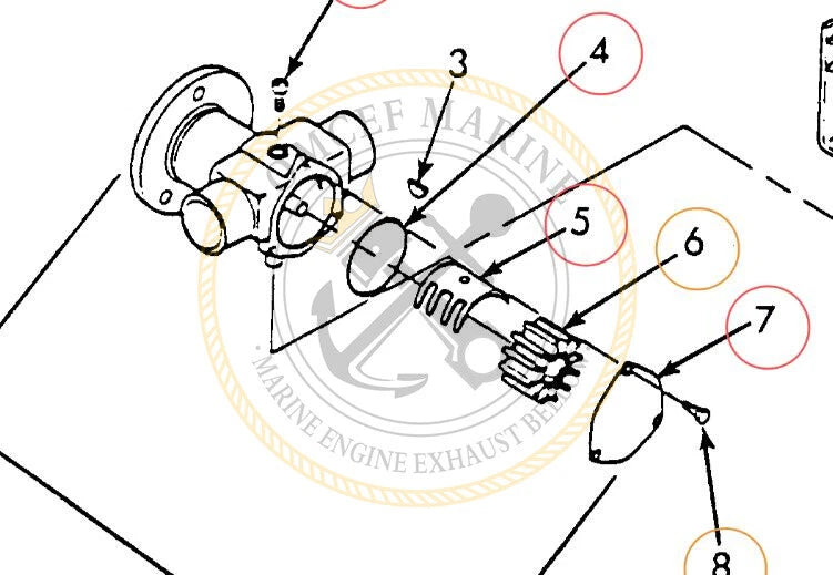 Raw Water Pump Impeller Repair Kit for U.S. Marine Inboard Engine 351 (F724208)