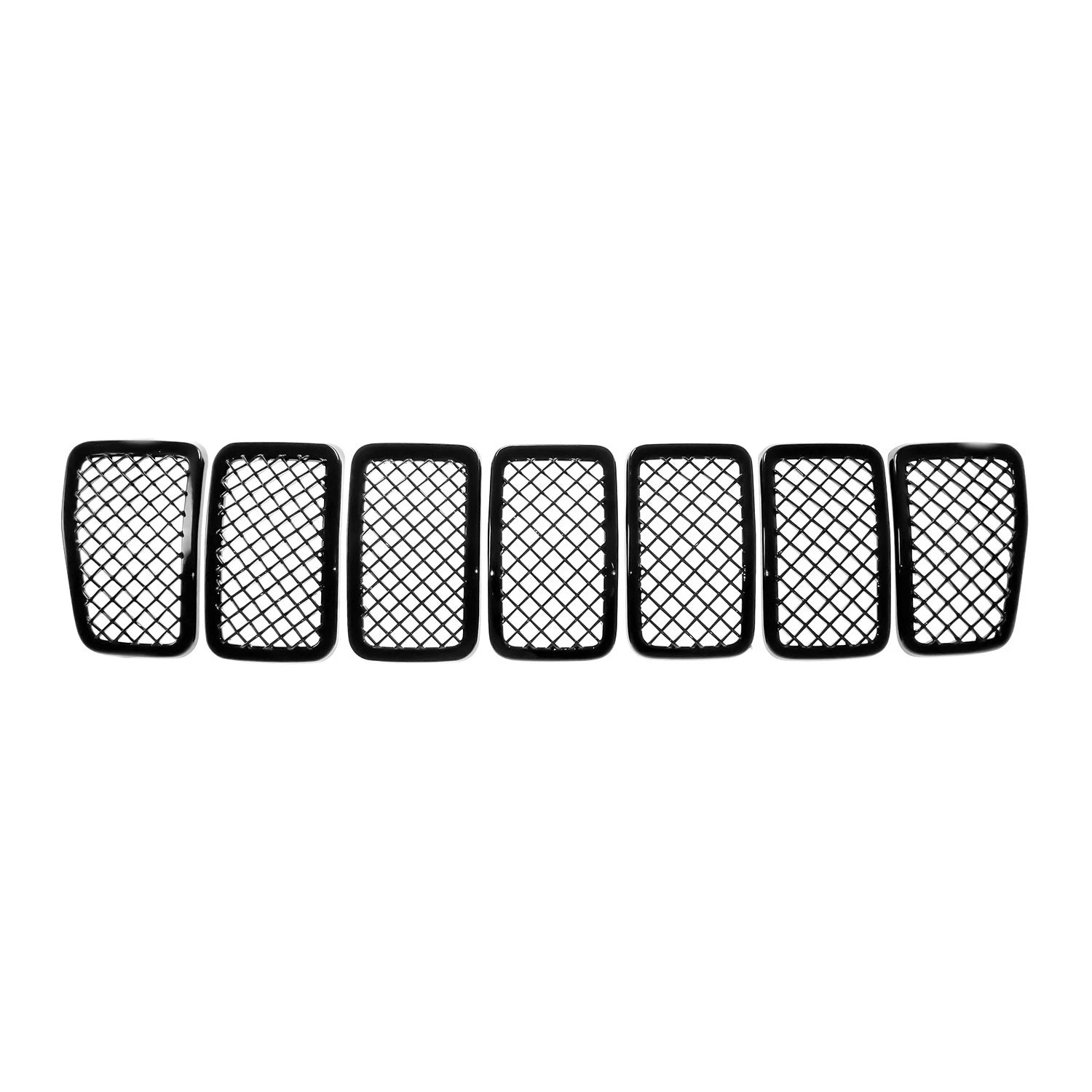 7pc Grille Overlay Gloss Black for Jeep Cherokee (2019–2021)