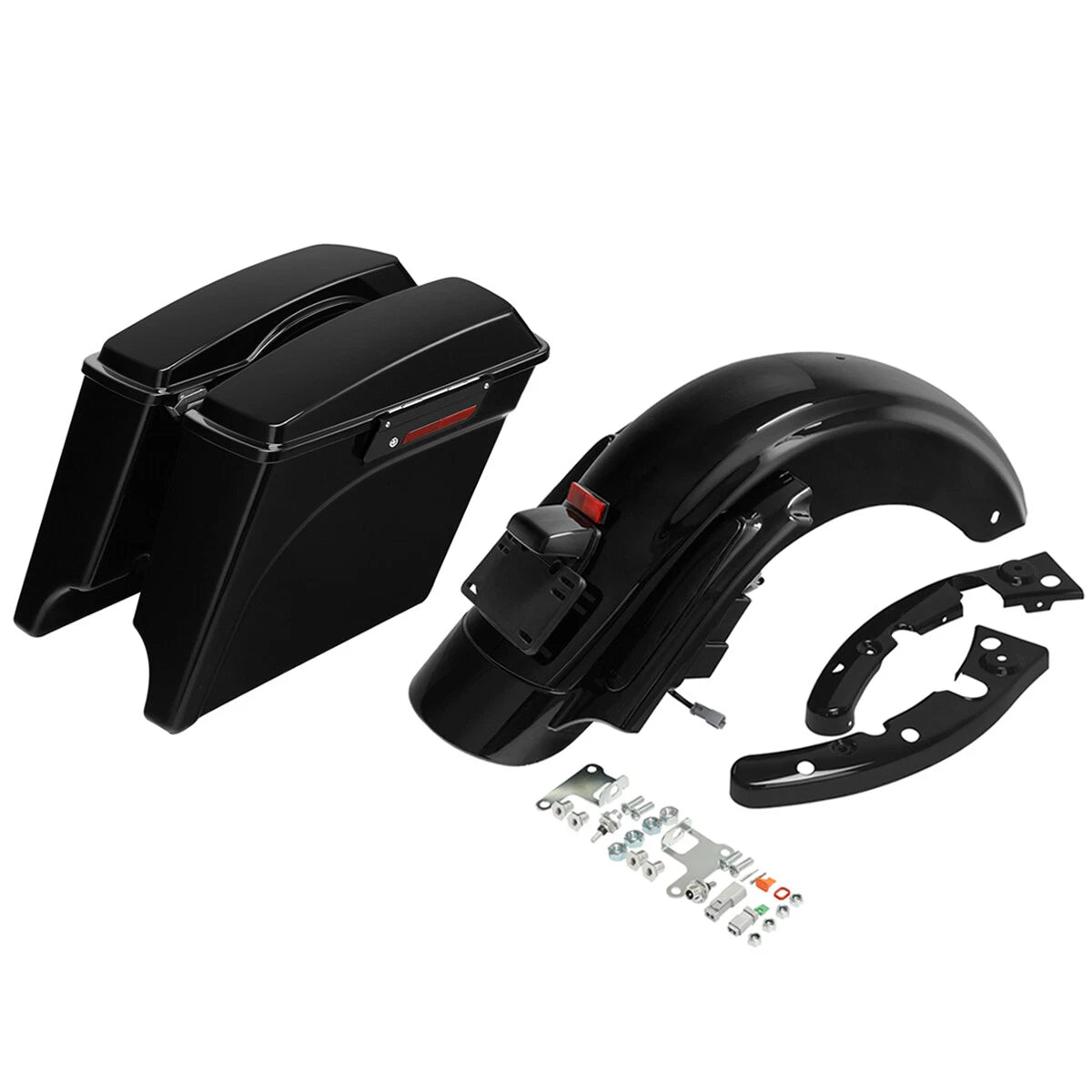 5" Stretched Saddlebag Rear Fender System for Harley Road King (2009–2013)