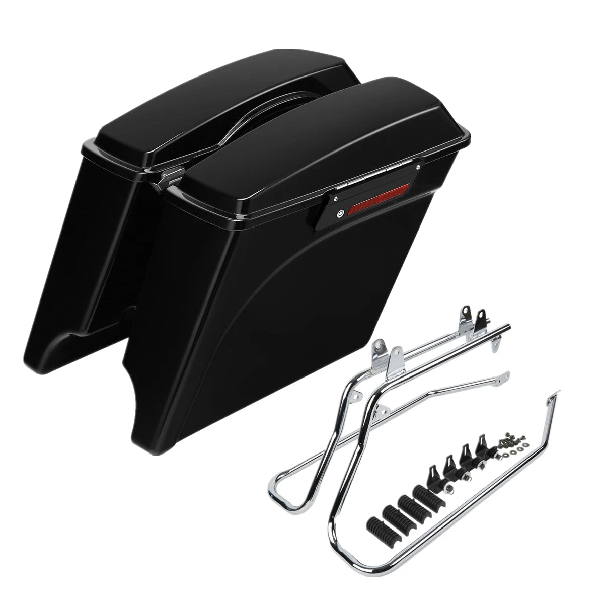 5" Stretched Hard Saddlebags & Conversion Brackets for Harley Softail (1984–2017)