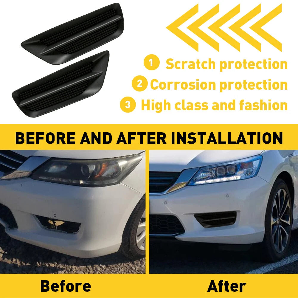 Set of 2 Front Bumper Fog Light Grilles for Honda Accord Sedan (2013–2015)