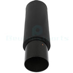 2.5" Inlet 4" Oval Tip Black Coated Stainless Exhaust Muffler (19")