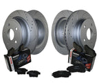 Front Rear Brake Kit for Dodge Ram 1500 (Drilled Disc, Bosch QuietCast)