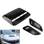 3 x Universal Car Air Flow Intake Hood Scoop Vent Cover Glossy Black