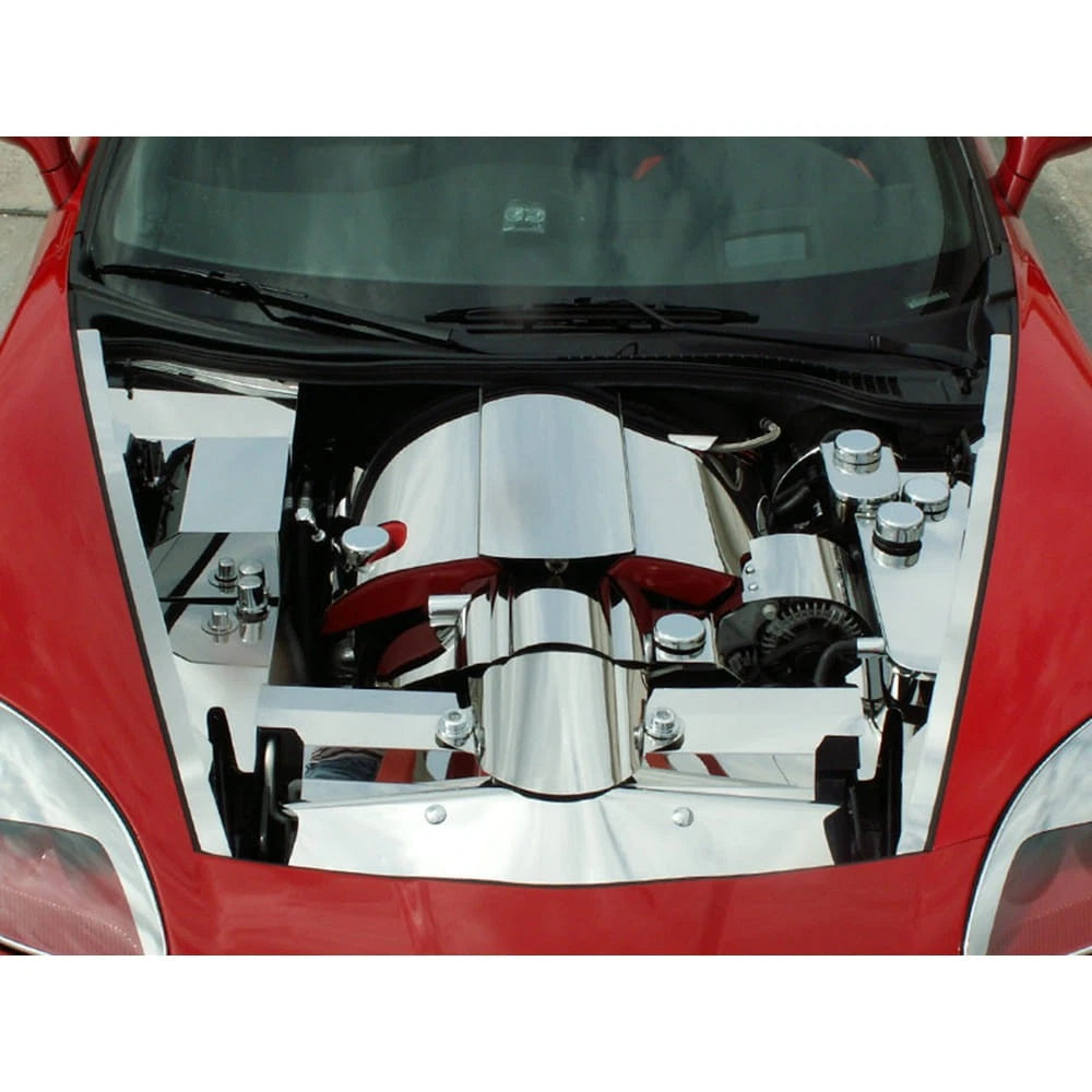 Fender Caps 2pc Replacement Polished Stainless w Yellow LED for 2005-2013 Corvette