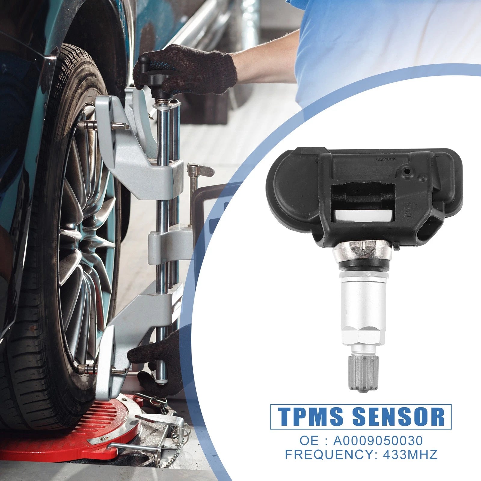 Set of 4 Tire Pressure Monitoring System Sensors for Mercedes-Benz (A0009050030)