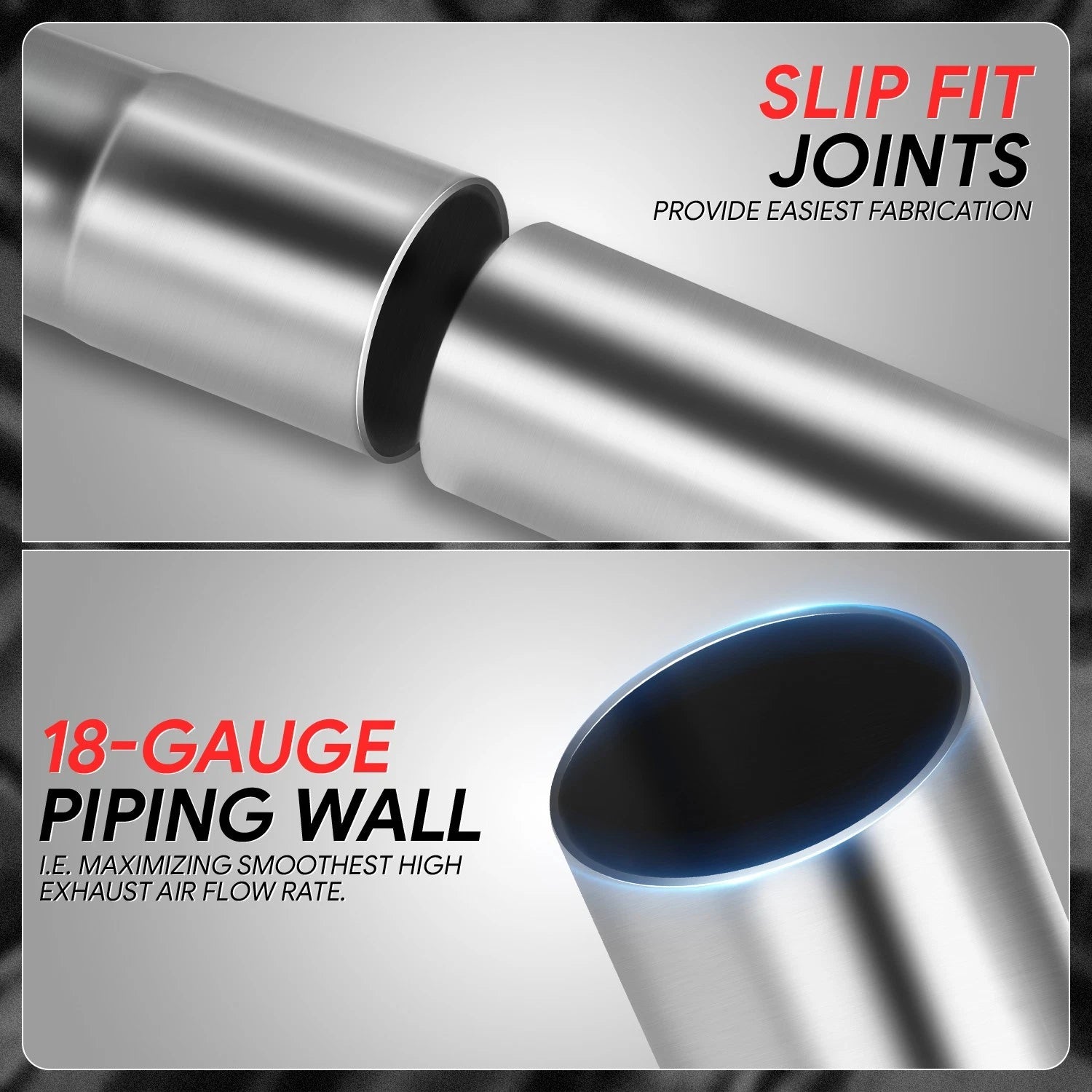 8pcs 3.5" OD 16-Gauge Slip-Fit Exhaust Piping Bends for DIY Projects