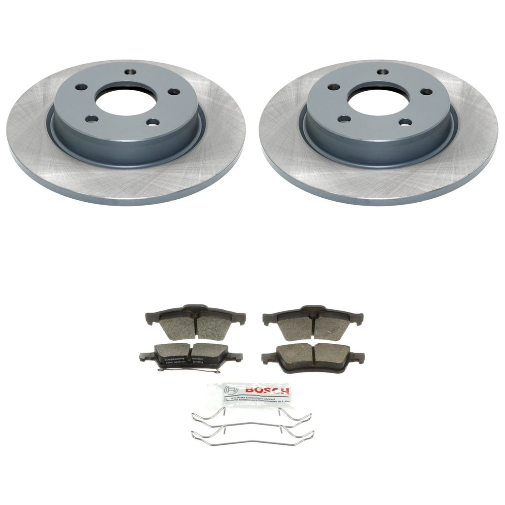 DuraGo Rear Rotors & Bosch QuietCast Ceramic Pads for Mazda 3 (2009)