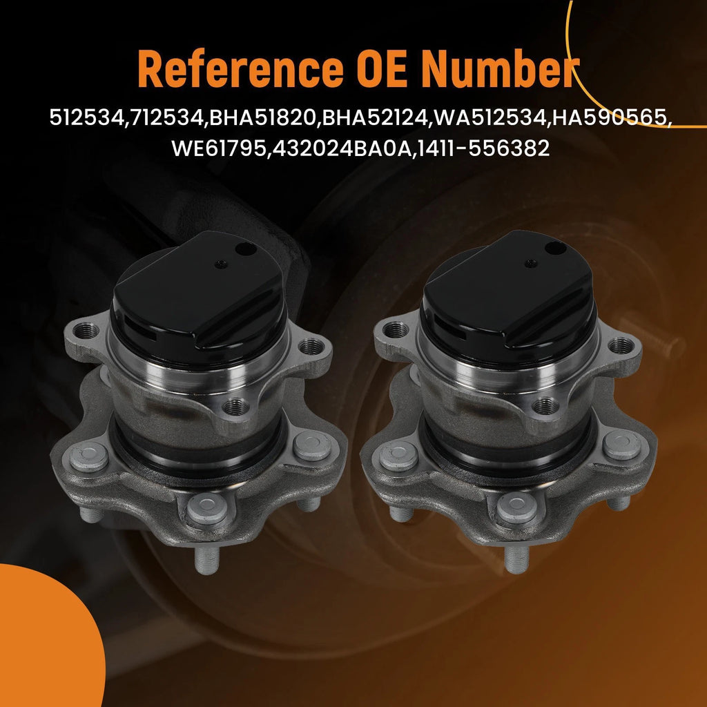 Rear Wheel Hub & Bearing for Nissan Rogue (2014–2019) 512534 4 Bolt 5 Lugs