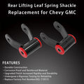 1-1.5" Rear Shackles Lift Kit 710515 for Chevy Silverado GMC Sierra 1500 (1988–2018)