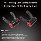 1-1.5" Rear Shackles Lift Kit 710515 for Chevy Silverado GMC Sierra 1500 (1988–2018)