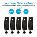 Set of 5 Lawn Mower Blades and Bolts for Honda HRU196 (2000–2023)