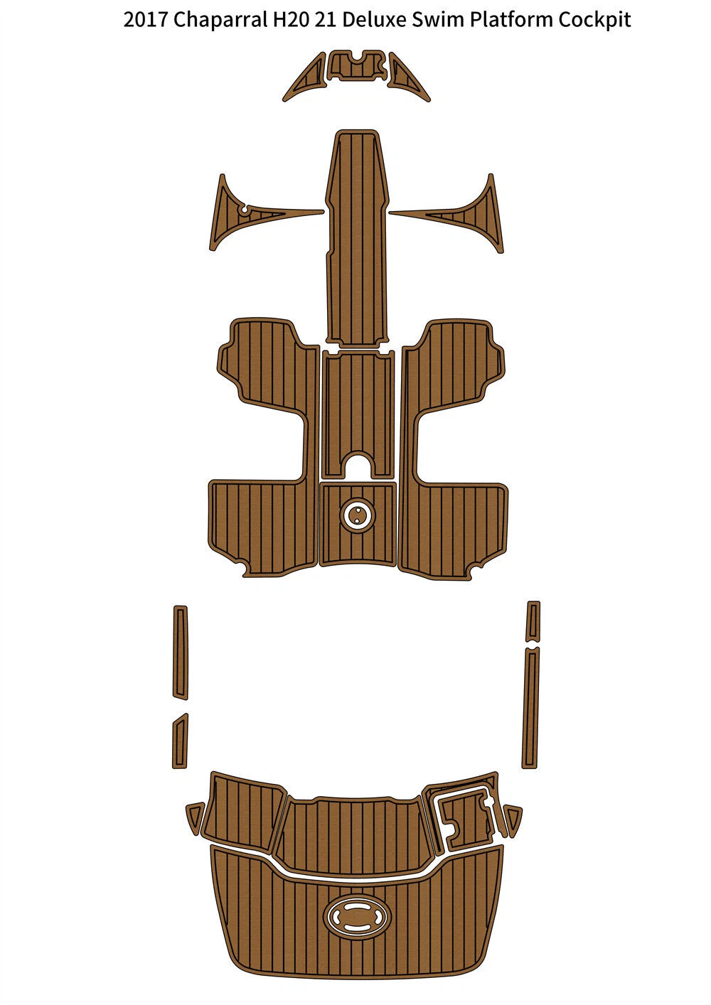 EVA Teak Flooring Cockpit Pad for Chaparral H-20 21 Deluxe (2017)