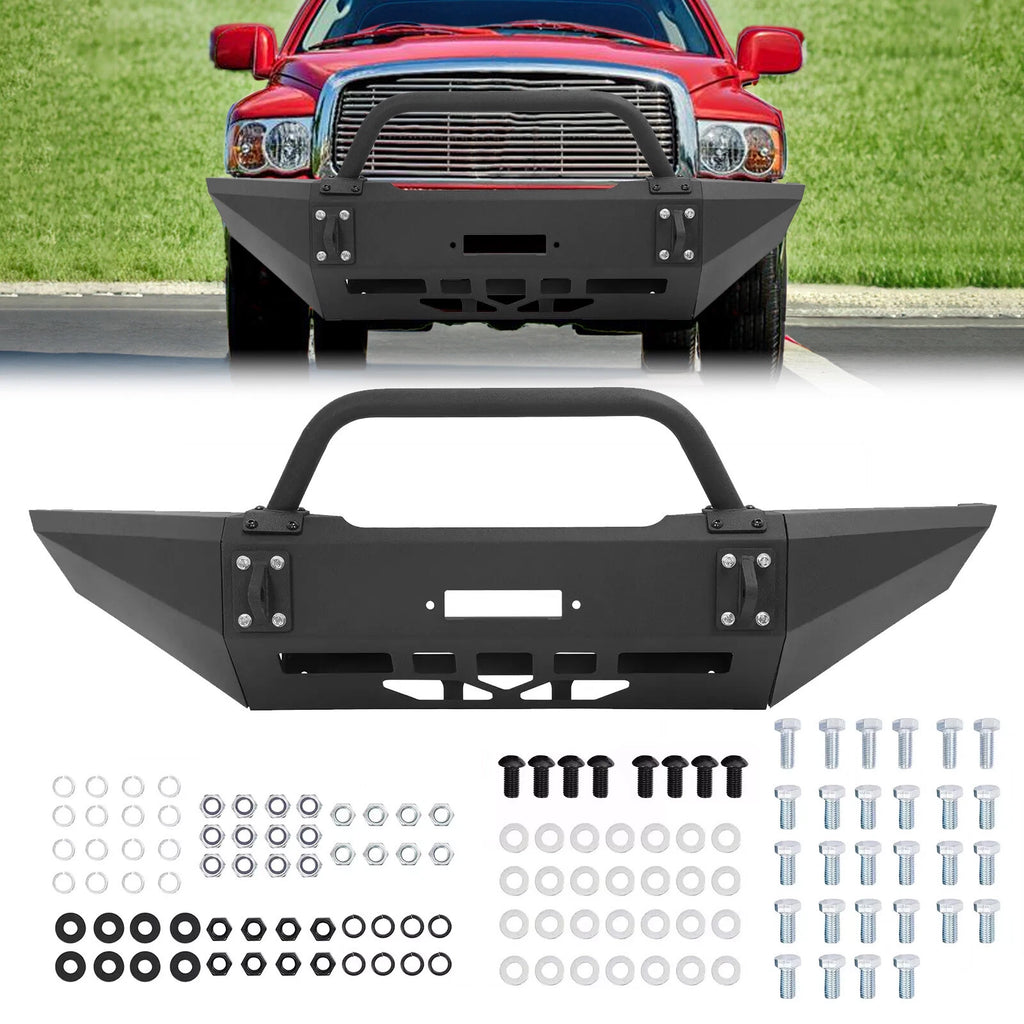 Steel Front Bumper Assembly with Bull Bar for Dodge Ram 1500 (1994–2002)
