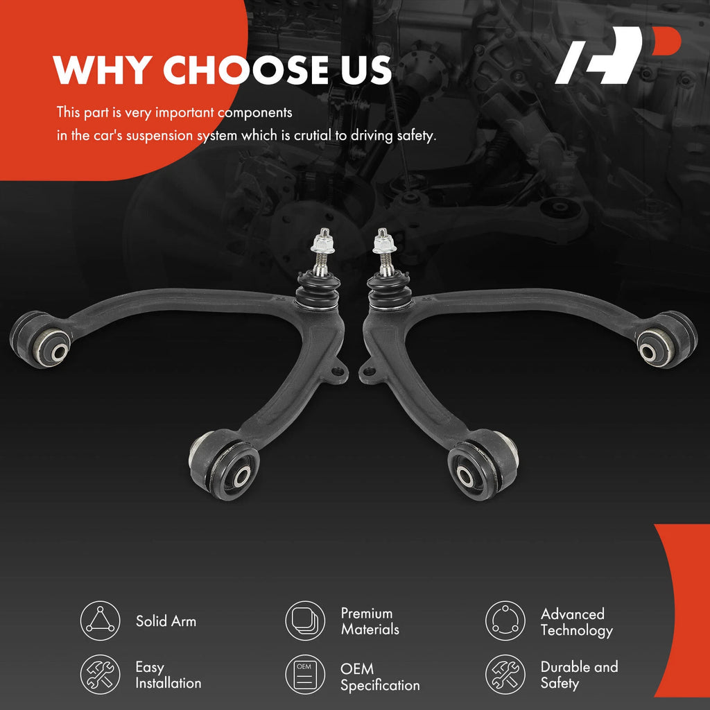 2X Front Upper Control Arms with Ball Joints for Ford F150 (2010-2014)