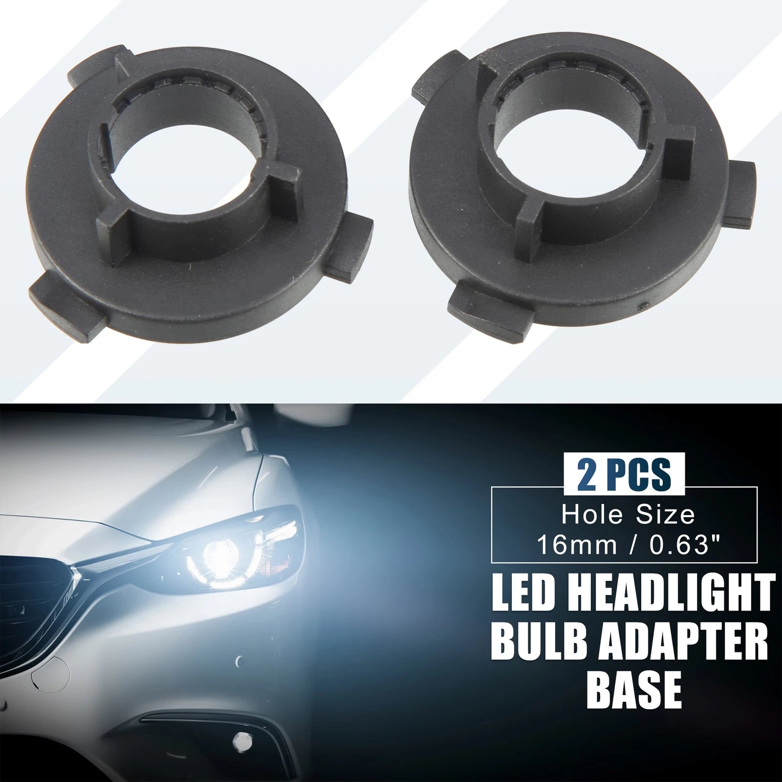 H7 LED Headlight Bulb Holder Adapter Socket for Kia K3 K4 K5 (Pack of 2)