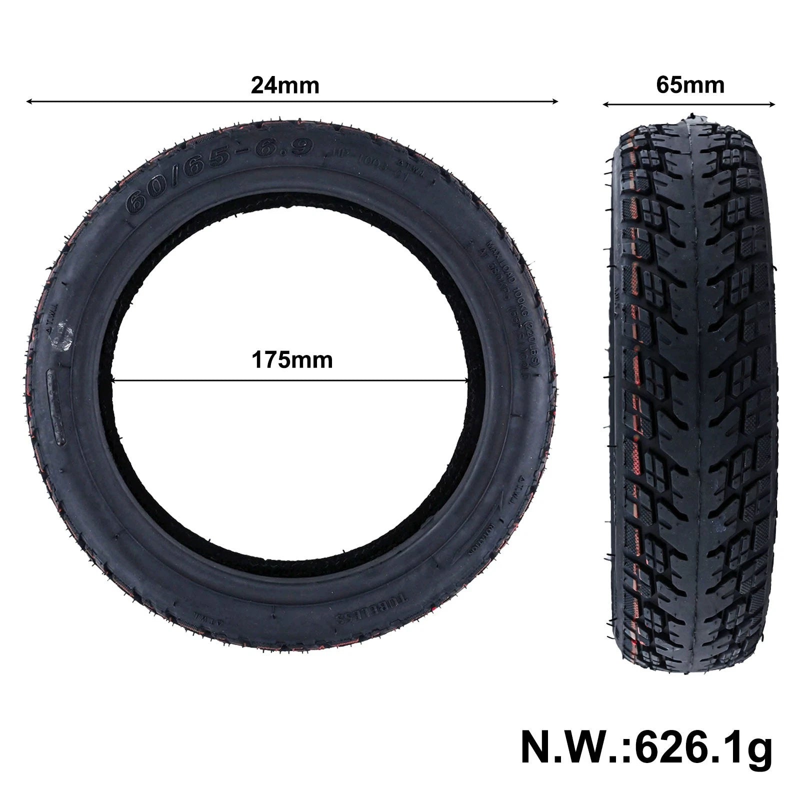 10-Inch Vacuum Tire for Electric Scooter (2020–2023)