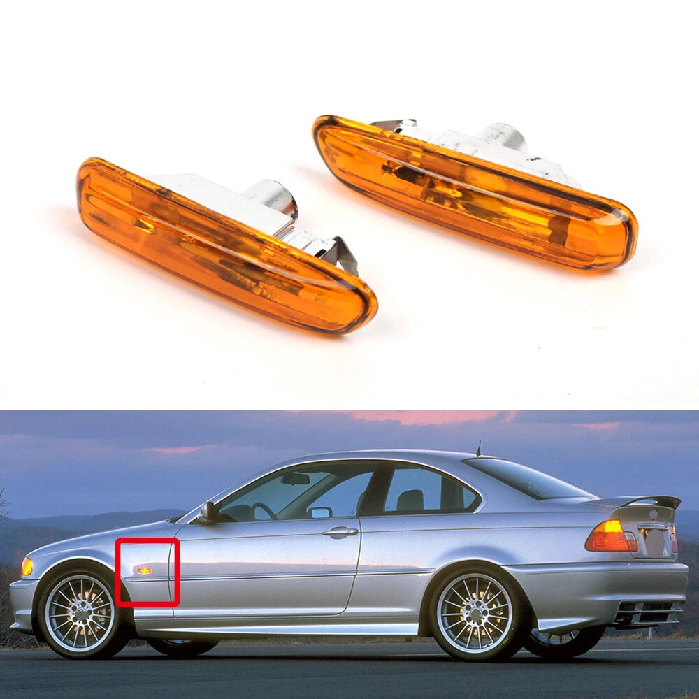 Amber Fender Side Marker Turn Signal Lights for BMW 3-Series E46 (1999–2001)