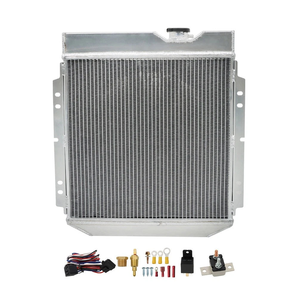 3 Row Aluminum Radiator with Shroud Fan for Ford Ranchero V8 (1960–1965)