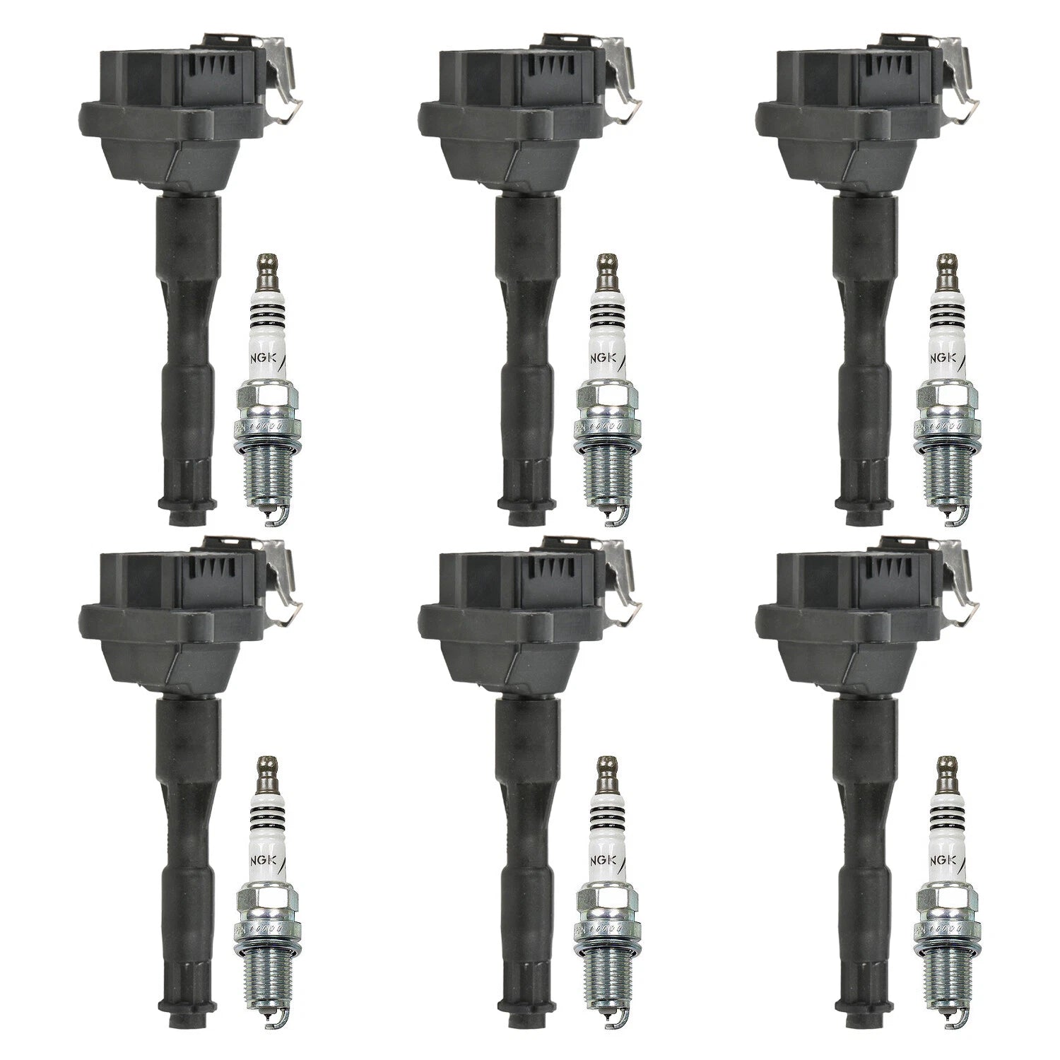 Set of 6 Ignition Coils & Spark Plugs for Audi A4 A6, BMW 320i 530i (2000–2020)