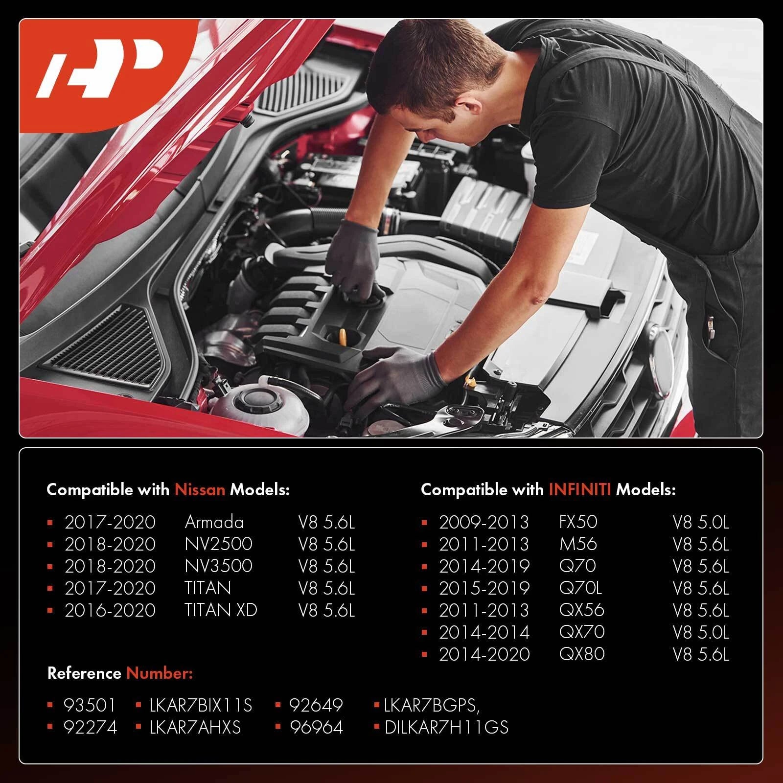 8x Iridium Platinum Spark Plugs for Nissan Armada (2017–2020)