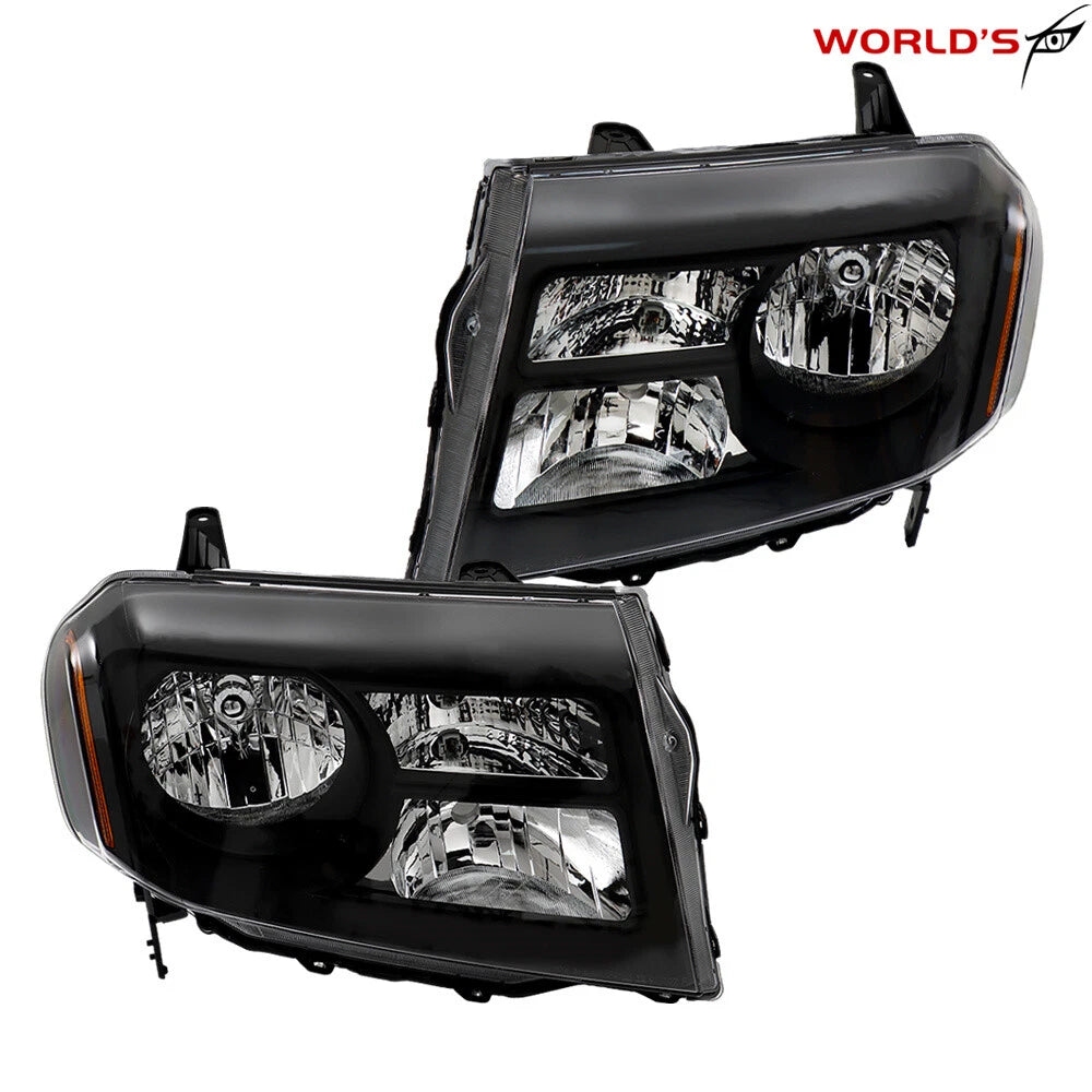 Set of 2 Halogen Headlights for Honda Pilot (2012–2015) Black Housing