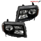 Set of 2 Halogen Headlights for Honda Pilot (2012–2015) Black Housing