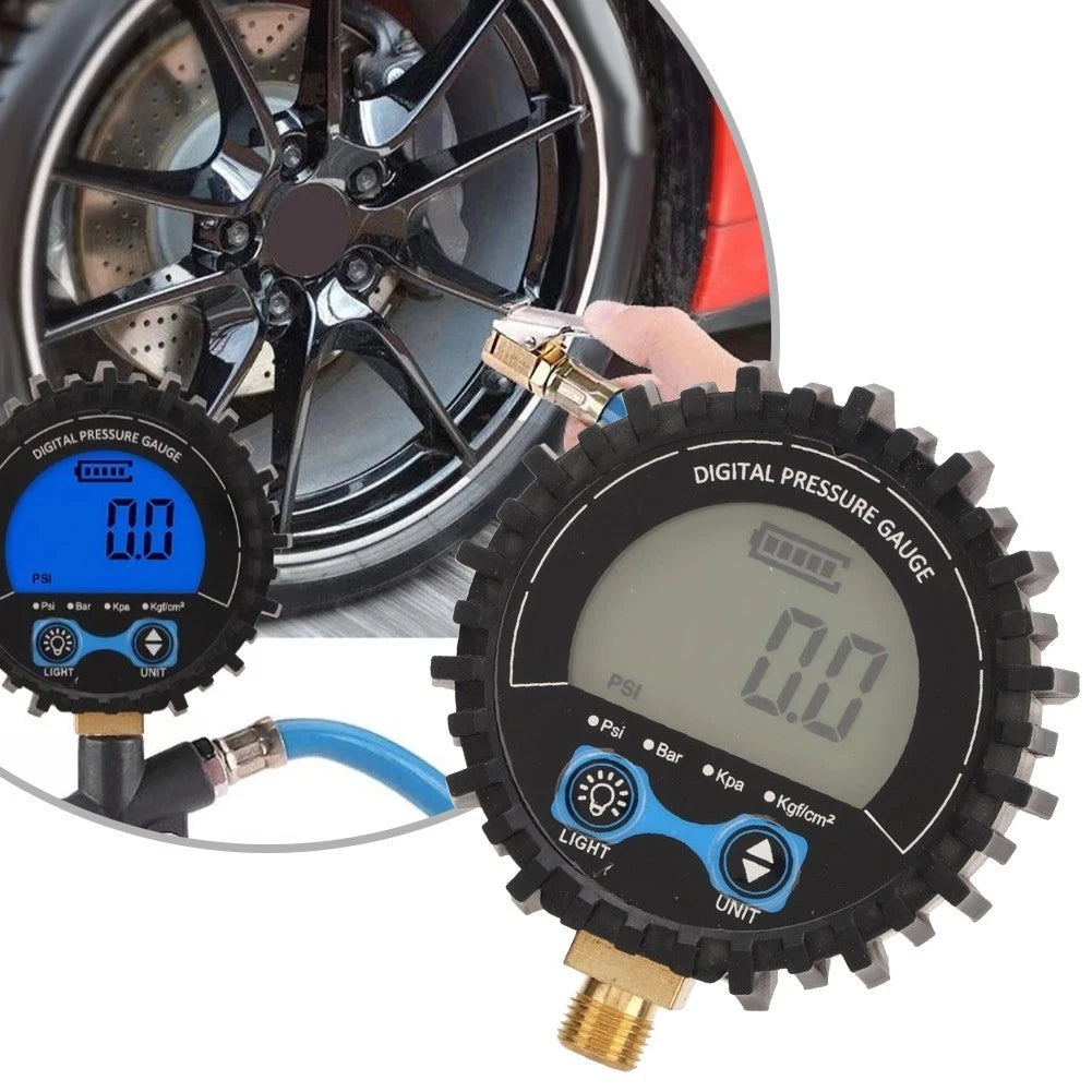 Digital Tire Pressure Gauge for Cars (LCD Screen, Multiple Units)