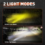 3" LED Work Light Pods for Motorcycle (Amber/White)
