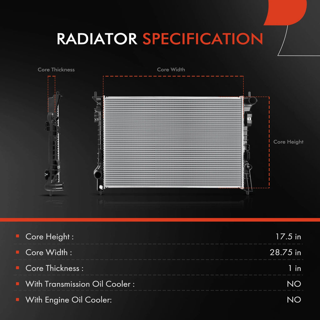 Radiator for Ford Taurus Edge Flex Lincoln MKS MKX MKT Sable (2008–2019)