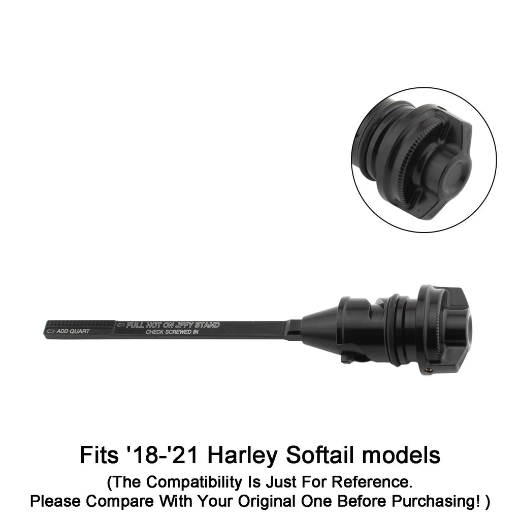 Oil Dipstick Tank Cap Plug for Harley Softail Breakout (2013–2023) Black