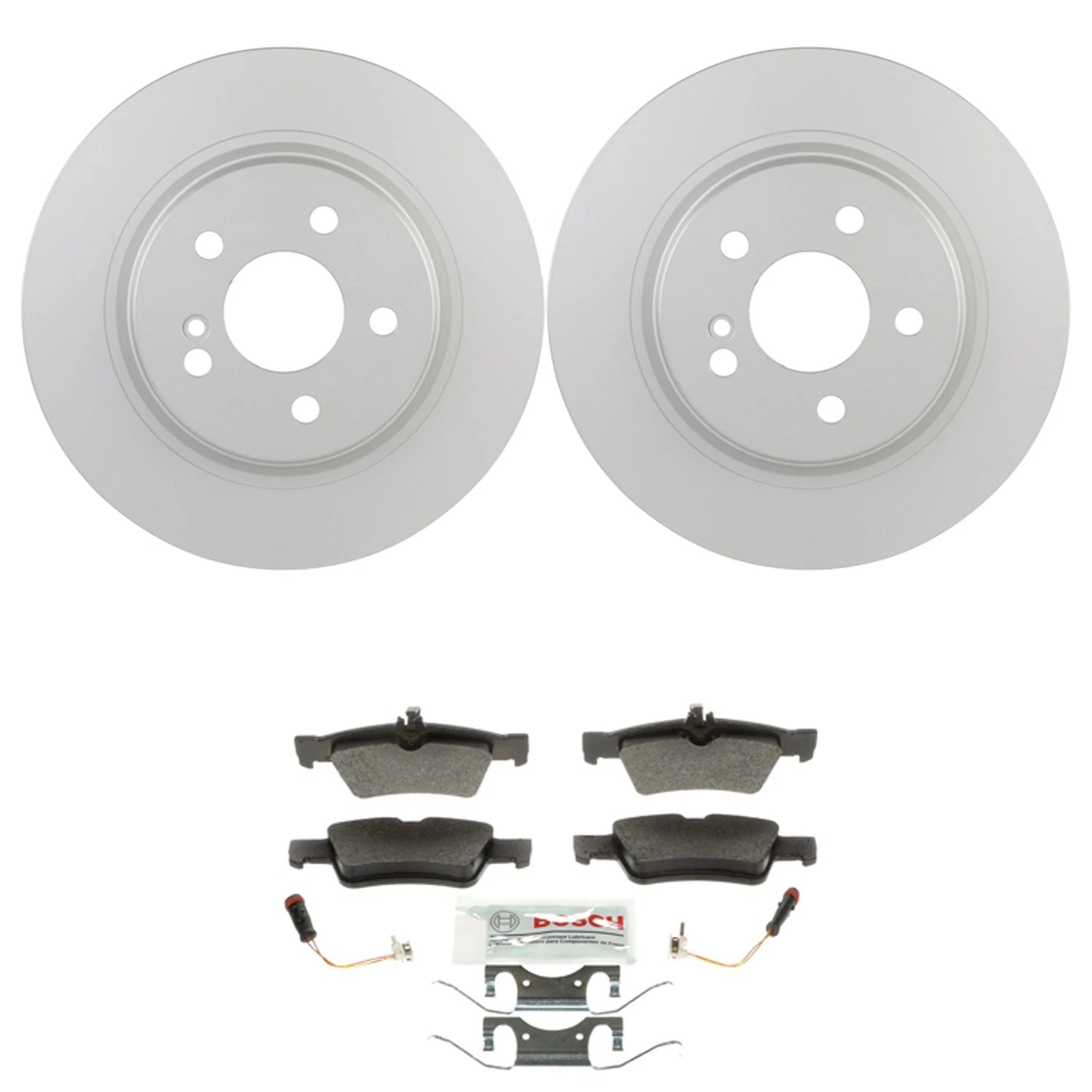 Bosch Rear Disc Brake Rotors & Semi-Met Brake Pad Kit for C207 E350 E550 (2010–2017)