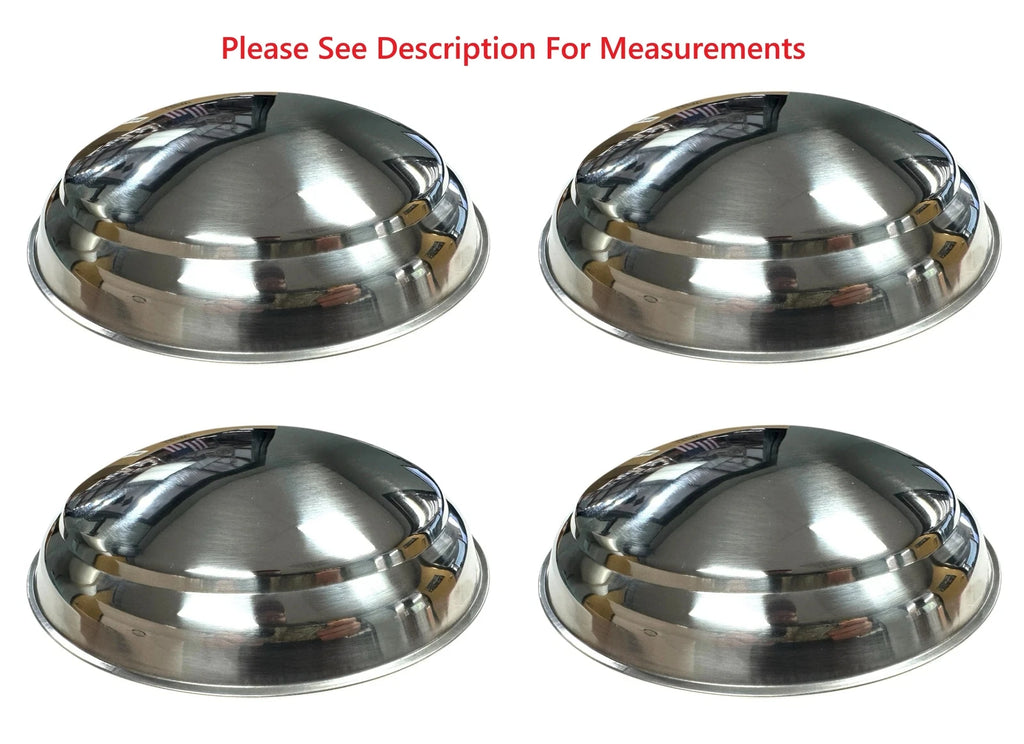 Stainless Hubcaps Set of 4 Plain Moon for 1940-1948 Ford Car (1940-1956)