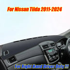 RHD Leather Dashboard Cover for Nissan Tiida (2011–2024)
