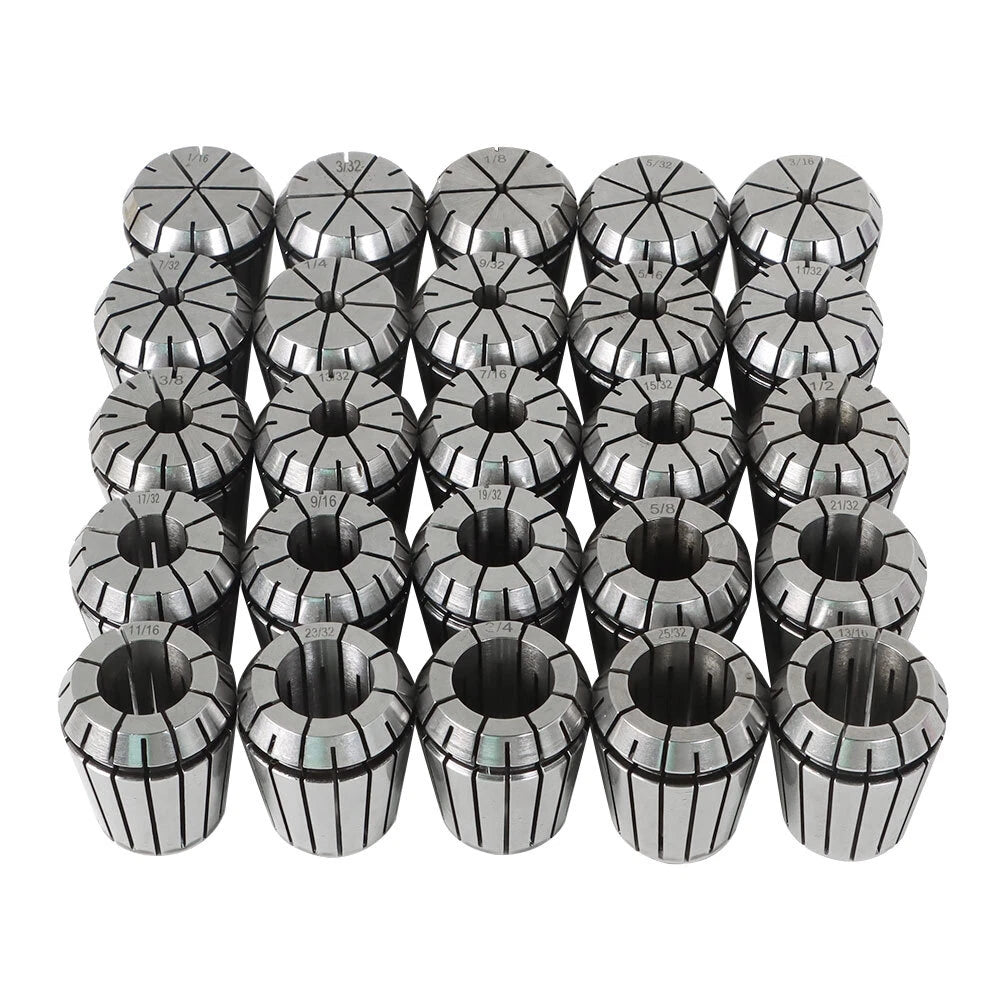 25 Pack ER32 Collet Set for Universal Use (1/16 inch - 3/4 inch)